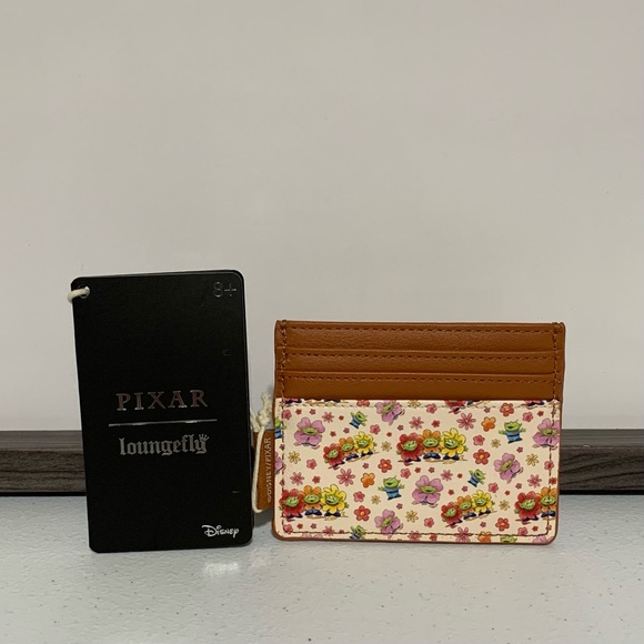 Loungefly Disney Pixar Toy Story Aliens Floral Mini Backpack & Card Holder-New - Picture 8 of 11